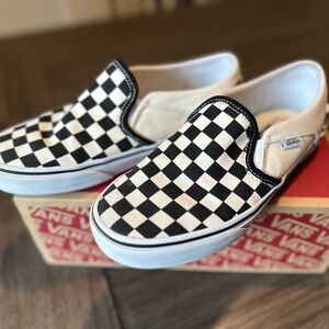 Vans Black and White Checkerboard Slip-Ons